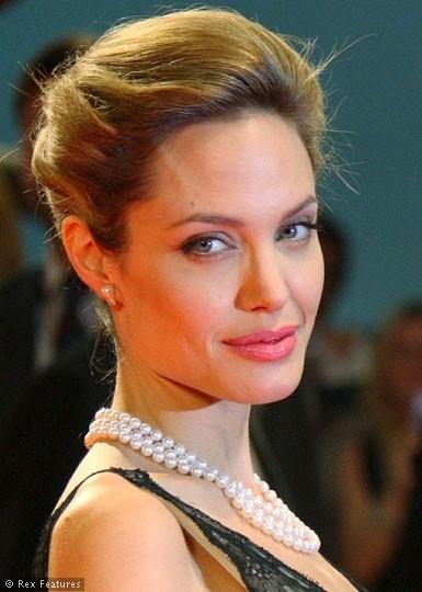 Angelina jolie with pink lips