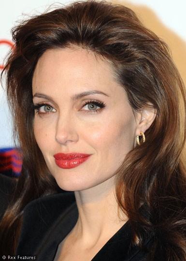 Angelina jolie with red lipstick