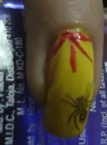 Double Coating Yellow Nail Art