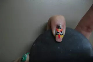 Greenish Blue Nail Art