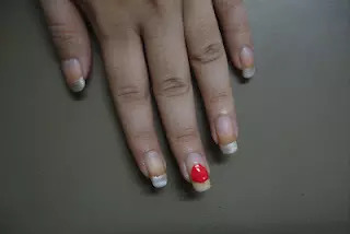 NAil Extensions with Red Color