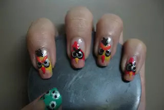 Nose and Eyes Nail Art Look