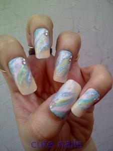 Pastel Burst Nail Art
