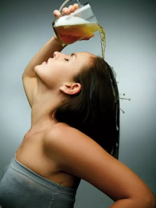 oily hair care with beer