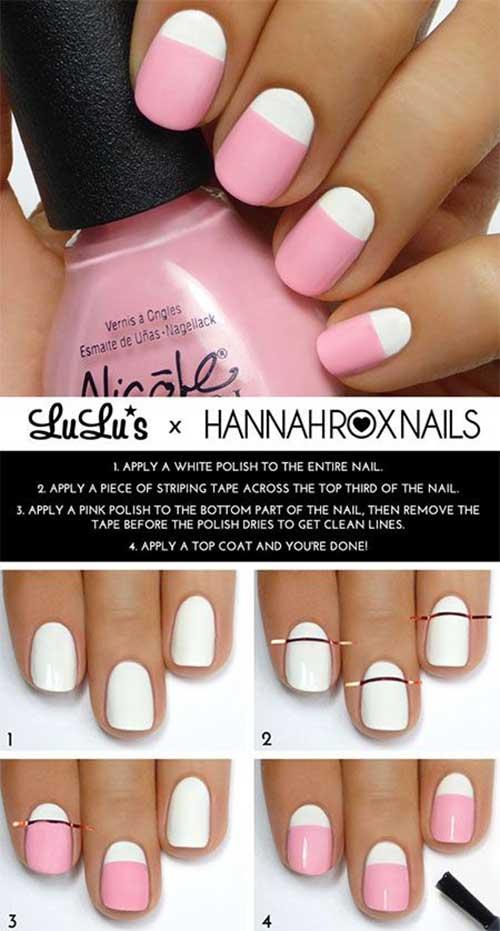 11. Pastel Pink and White Nails