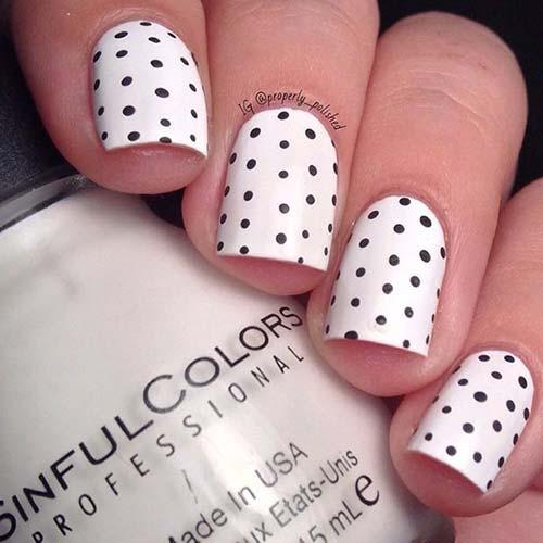 26. Black Polka Nails