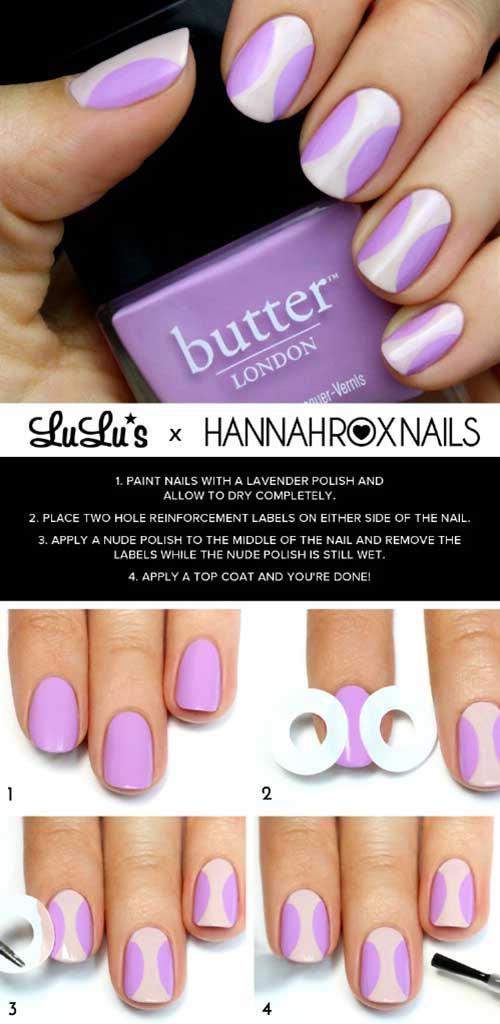 6. Lavender Circles Nail Art