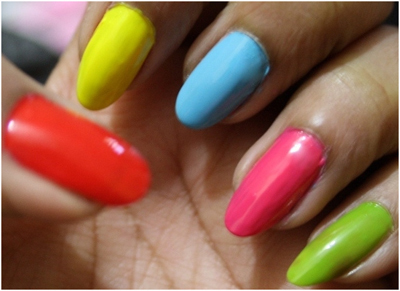 multi color nail design