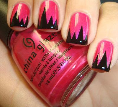 Funky and French nail art