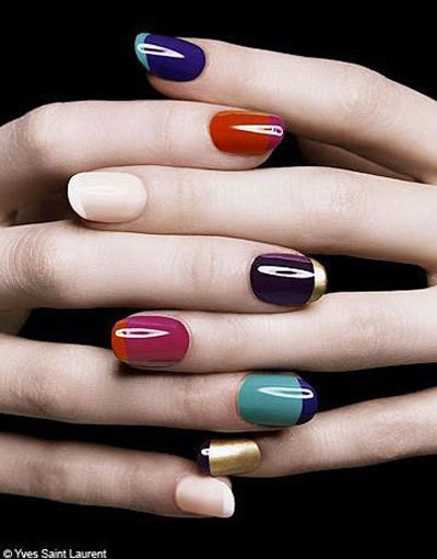 Funky or two toned French nails art
