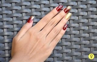 Nail Art For Beginners - Glitzy Maroon Nail Art Glitzy Maroon Nail Art
