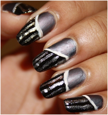 stripes nail art designs 