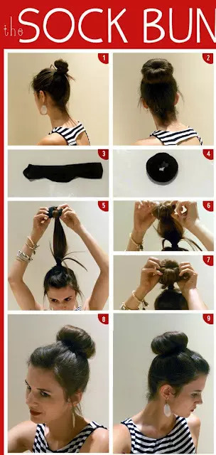 sock bun hair style