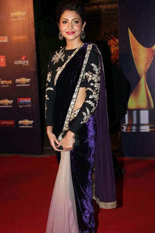 Anushka Sharma In Velvet Saree Anushka Sharma In Velvet Saree