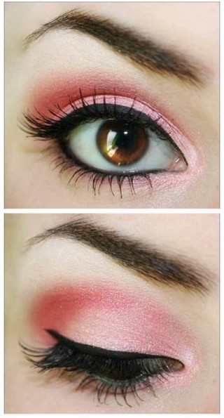 bright pink eye makeup 