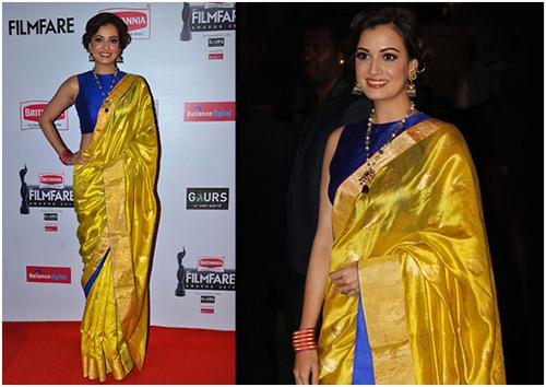 Bollywood Actresses In Saree - Dia Mirza In Silk Saree Dia Mirza In Silk Saree