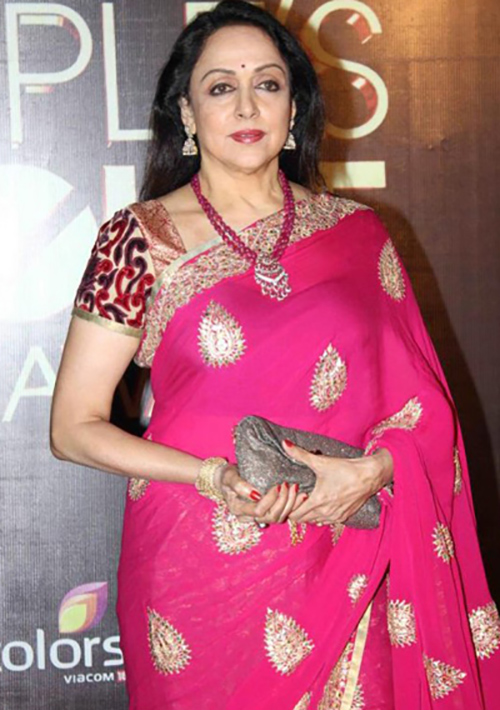 Bollywood Beauty Hema Malini In Silk Saree