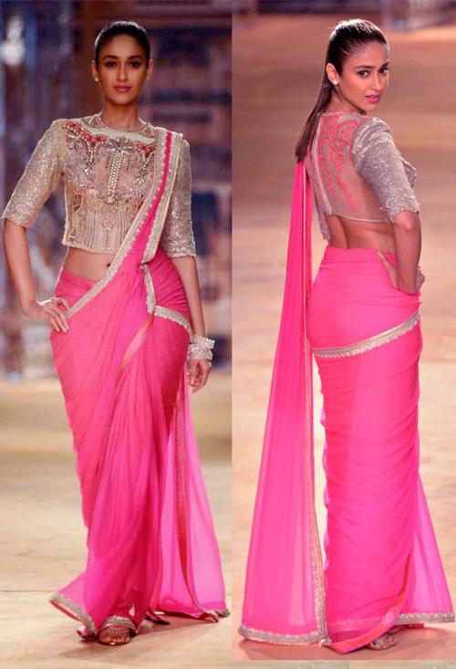 Ileana D’Cruz In Pink Saree Ileana D’Cruz In Pink Saree