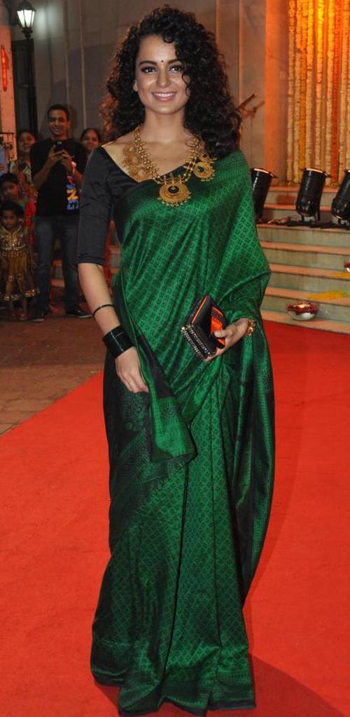 Kangana Ranaut In Green Saree Kangana Ranaut In Green Saree