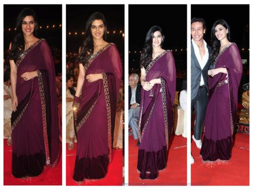 Bollywood Actress Kriti Sanon In Purple Saree Kriti Sanon In Purple Saree