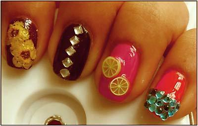 different nail colour