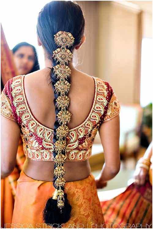 bridal hairstyles for long hair indian