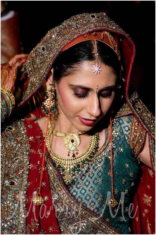 Kashmiri Blue and Red bridal Dress