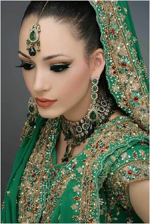 Traditional Punjabi green bridal