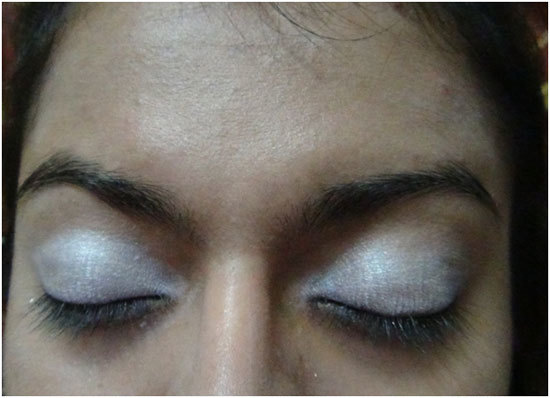 silver eye shadow on your lid