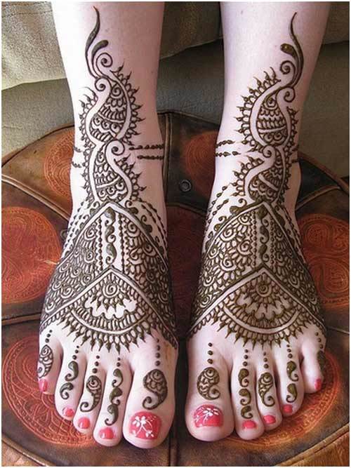 bridal mehndi designs for feet