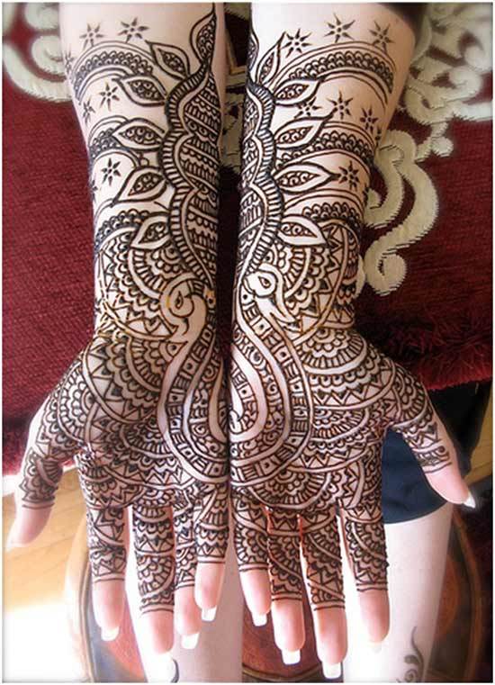 black mehndi design for hands
