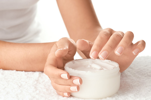 lotion on hands