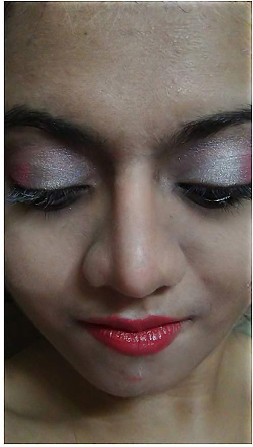 silver makeup application