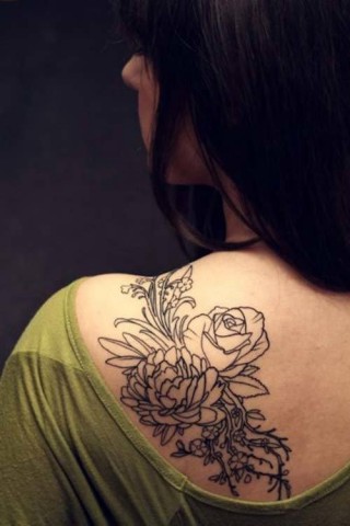 flower shoulder tattoo designs for women