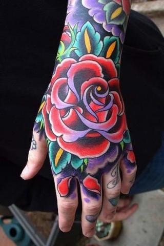 flower tattoos for hands