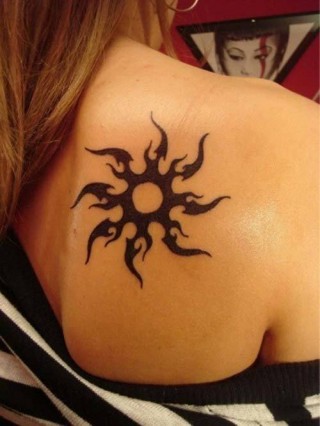  tribal sun tattoo