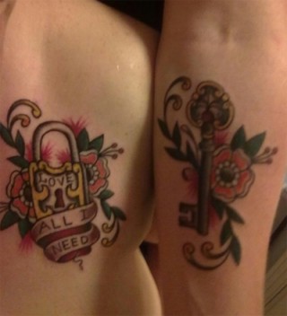 Related couple tattoos