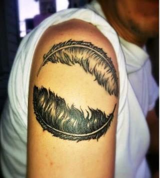 feather yin yang tattoo feather yin yang tattoo