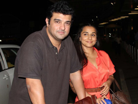 Vidya with her husband Siddharth