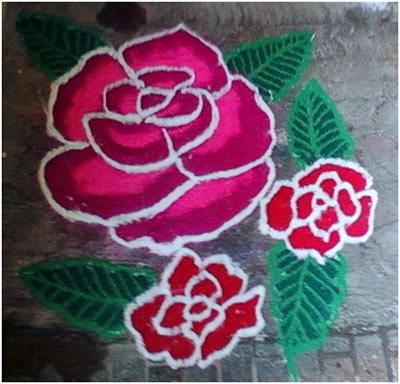 light pink rangoli designs