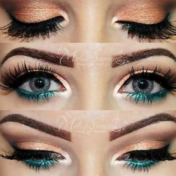 Amazing Bronze And Blue Eye Makeup