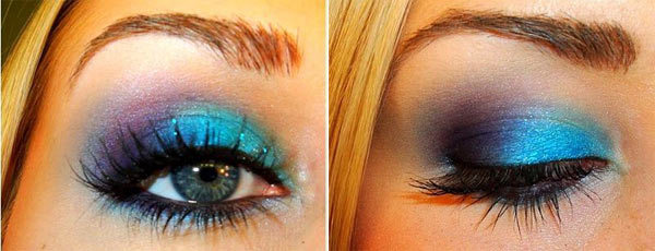 Gorgeous Blue And Purple Eye Makeup