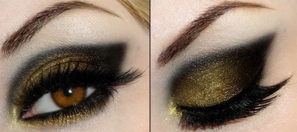 Shimmer Smoky Gold Eye Makeup