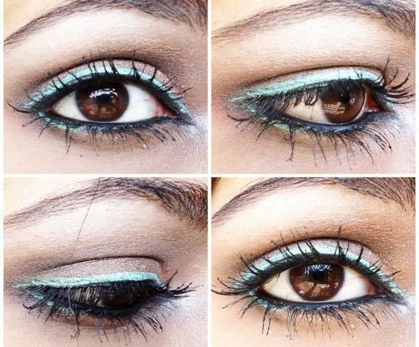 Simple Blue Lining Day Makeup Look