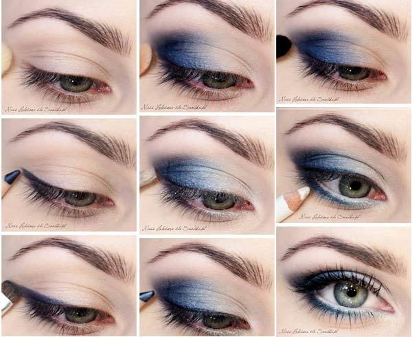 The Muted Smoky Blue Day Makeup Eyes