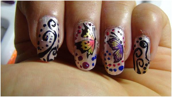 butterfly nail art