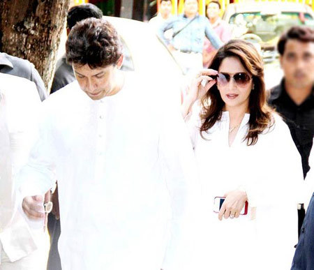 Madhuri coming out from her father’s prayer meet