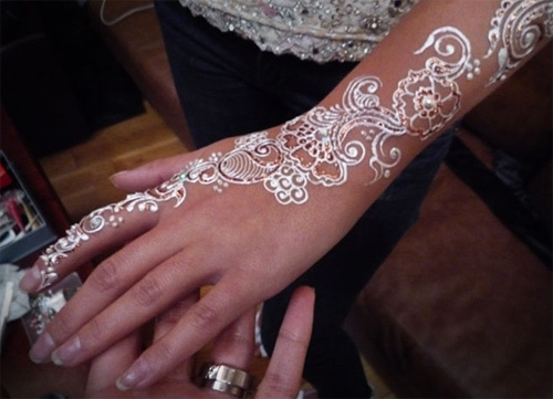 beautiful white henna designs two