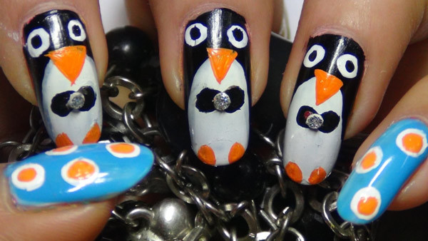 penguin nail art final