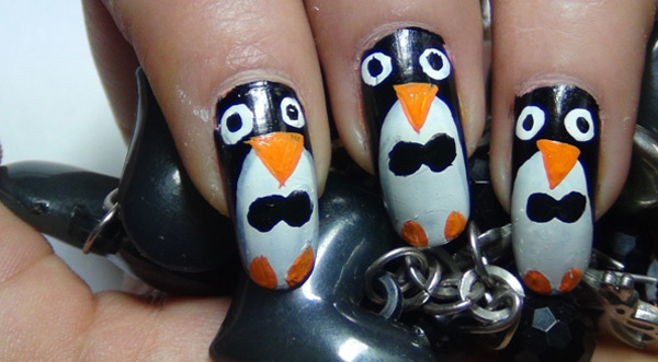 penguin nail art step five